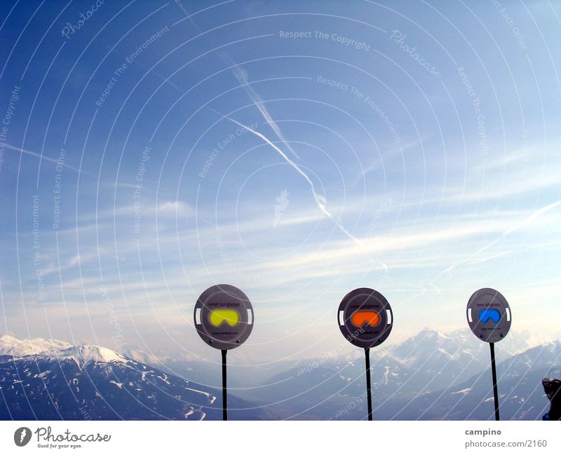 Nordpark Innsbruck Panorama (Aussicht) Sonnenbrille Winter Nordkette Berge u. Gebirge groß