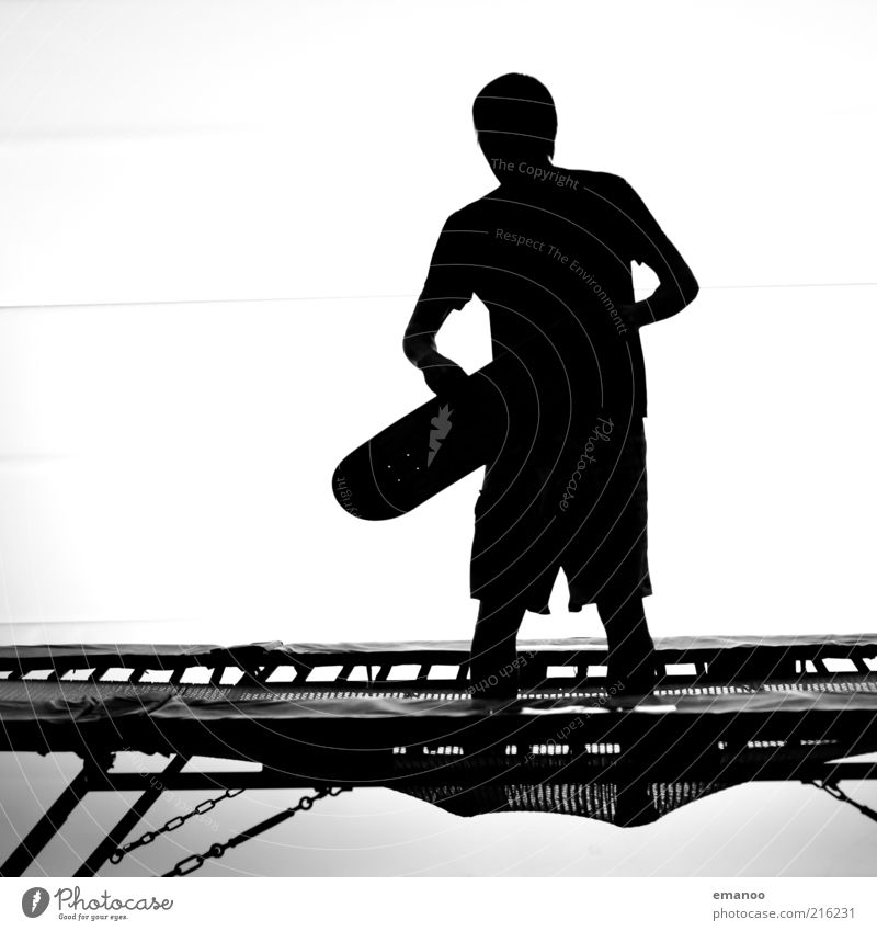 trampboard Lifestyle Stil Freizeit & Hobby Sport Fitness Sport-Training Mensch Junger Mann Jugendliche 1 Bewegung festhalten stehen außergewöhnlich einzigartig