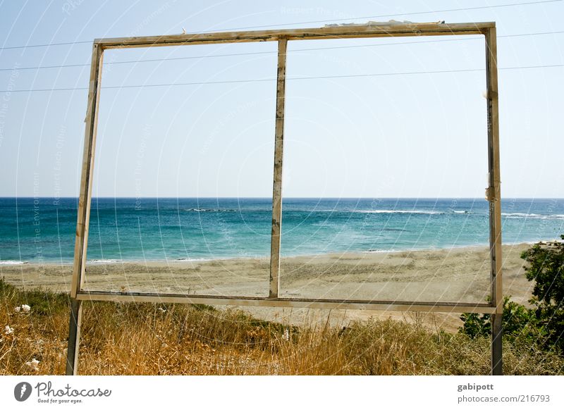 Durchblick Ferne Freiheit Sommer Strand Meer Wellen Natur Landschaft Schönes Wetter Küste frei Wärme blau braun Fernweh Idylle einzigartig Kreta mediterran
