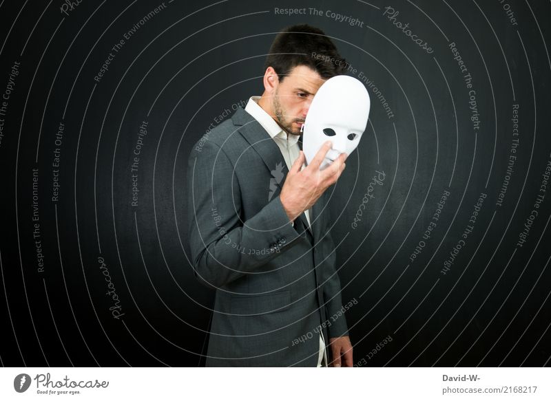 verstecken Karneval Halloween Arbeitslosigkeit Mensch maskulin Mann Erwachsene Leben Gesicht Bühne Kultur Kino Maske gesichtslos Gesichtsmaske verkleiden