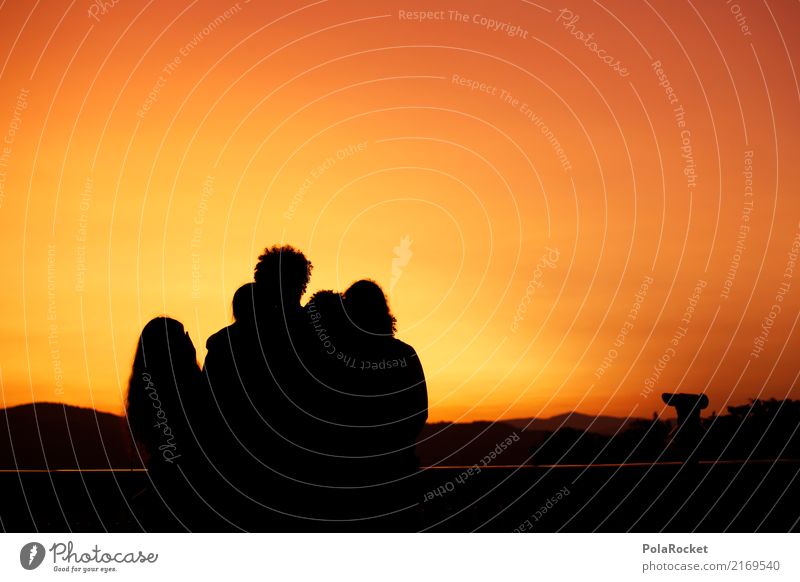 #A# together Mensch Menschengruppe ästhetisch Romantik Horizont Freundschaft Zusammensein Farbfoto mehrfarbig Außenaufnahme Detailaufnahme Textfreiraum links