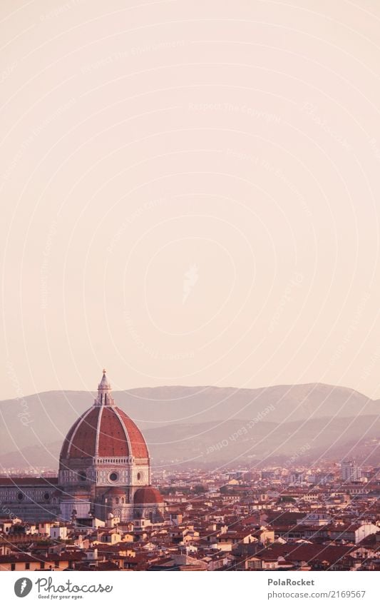 #A# Florenz mit Platz Kunst ästhetisch Italien Dom Kuppeldach Barock Renaissance Dach Romantik Grossstadtromantik Städtereise Tourismus Farbfoto mehrfarbig