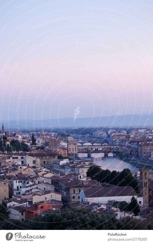 #A# Brücken von Florenz Kunst ästhetisch Stadt Romantik Italien Farbfoto Gedeckte Farben Außenaufnahme Menschenleer Textfreiraum links Textfreiraum rechts