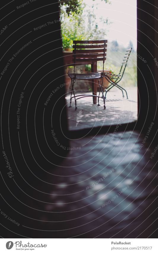 #A# home Kunstwerk ästhetisch mediterran verstecken Terrasse Tisch Esstisch Stuhl Idylle friedlich Sommer Sommerurlaub Urlaubsstimmung Erholung ruhig Italien