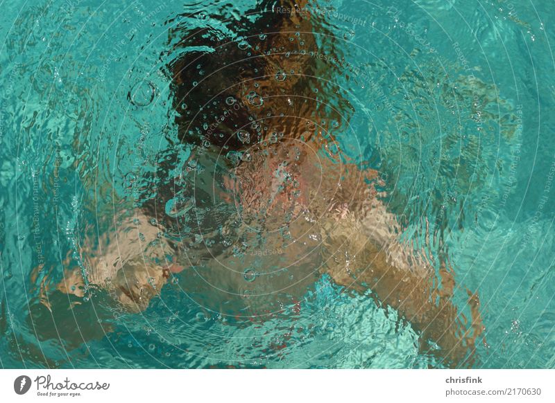 Junge unter Wasser Schwimmbad Freizeit & Hobby Sommer Sommerurlaub Sport Wassersport Schwimmen & Baden Kind Mensch maskulin Jugendliche Kopf 1 8-13 Jahre