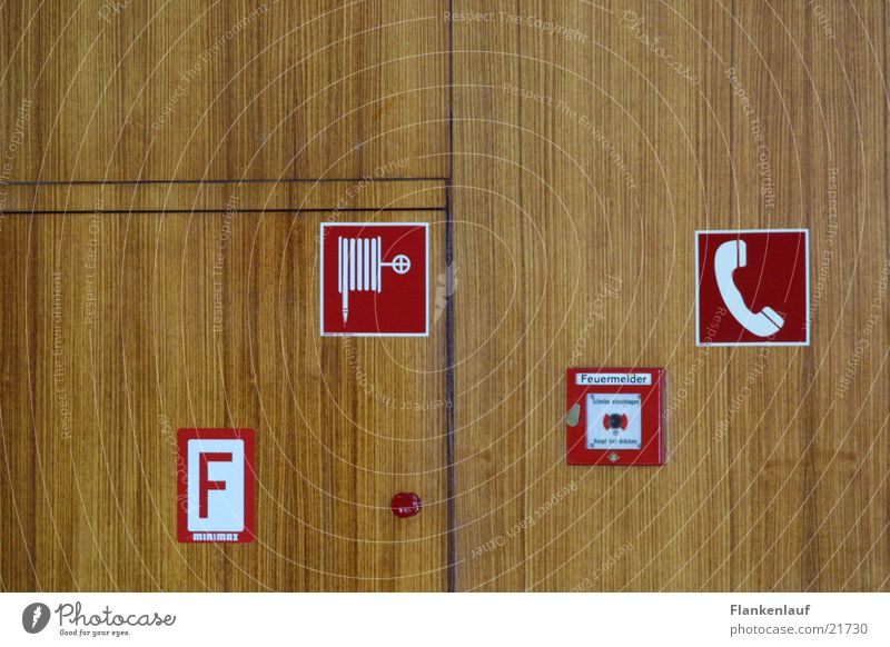 alarm Holz Schilder & Markierungen Wand Elektrisches Gerät Technik & Technologie Brand