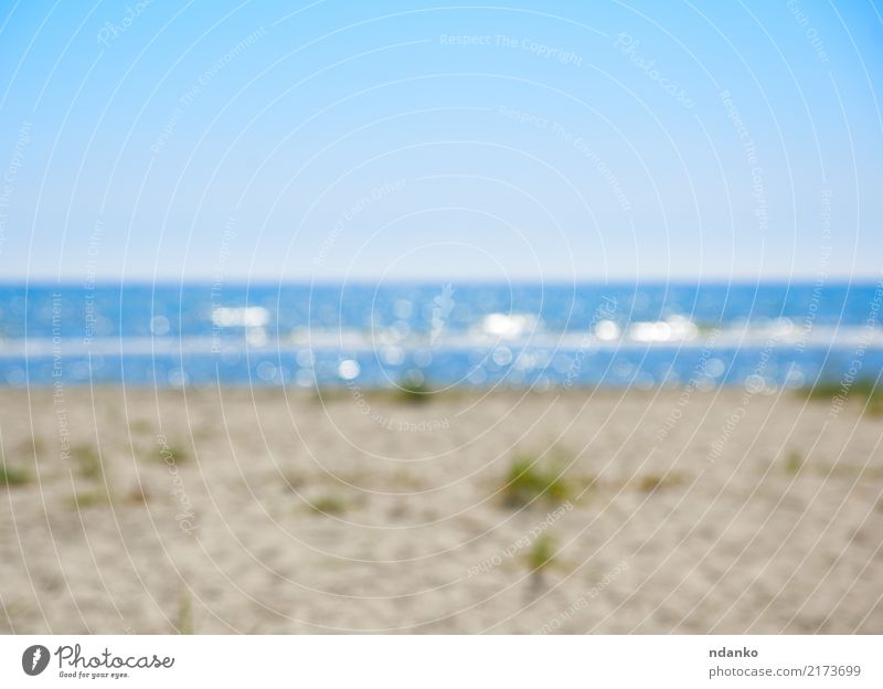 Meereslandschaft Landschaft Sand Wasser Himmel Horizont Sommer Küste Strand blau Farbfoto Menschenleer Textfreiraum oben