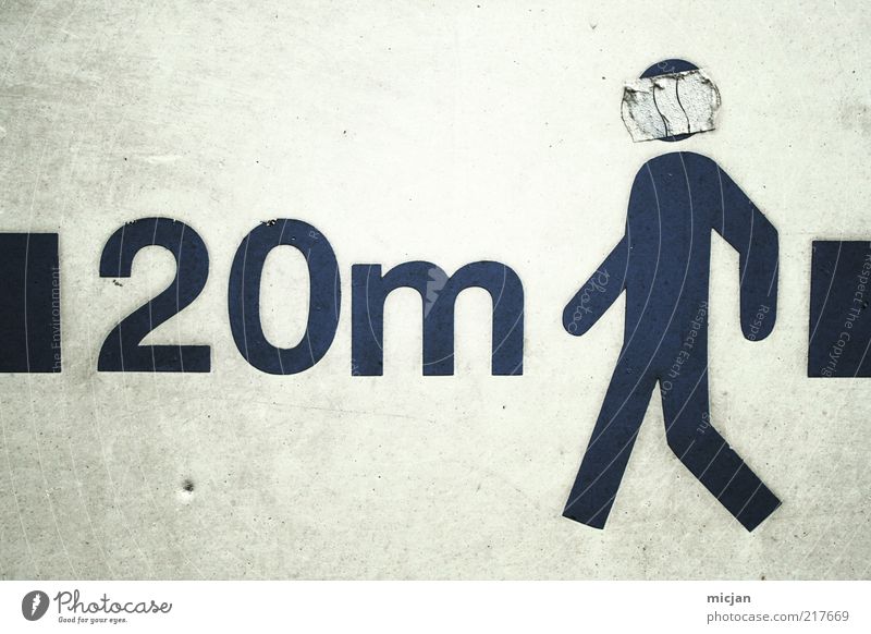 20 Meter Man | Cowboy Funk maskulin 1 Mensch Zeichen einfach Mobilität Mann Verkehrswege Kontrast Schilder & Markierungen Hinweis Zensur geheimnisvoll anonym