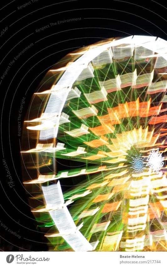 Spinning wheel - Riesenrad bei Nacht Freizeit & Hobby Nachtleben Veranstaltung Park Sehenswürdigkeit Feste & Feiern ästhetisch außergewöhnlich groß Freude