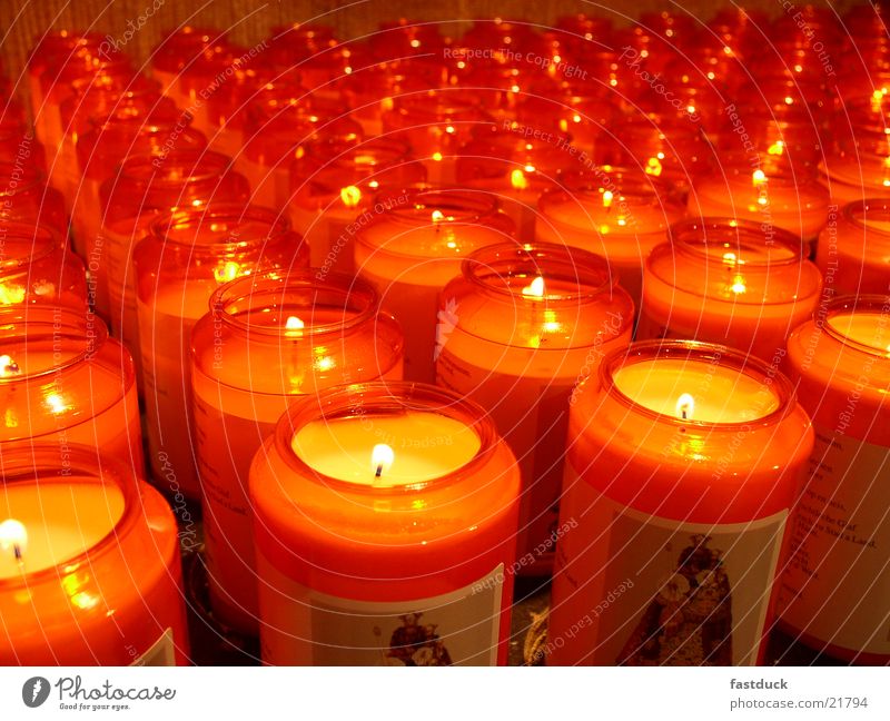 Hope Kerze Licht rot gelb Dinge Brand Kathedrale Luxemburg Religion & Glaube church