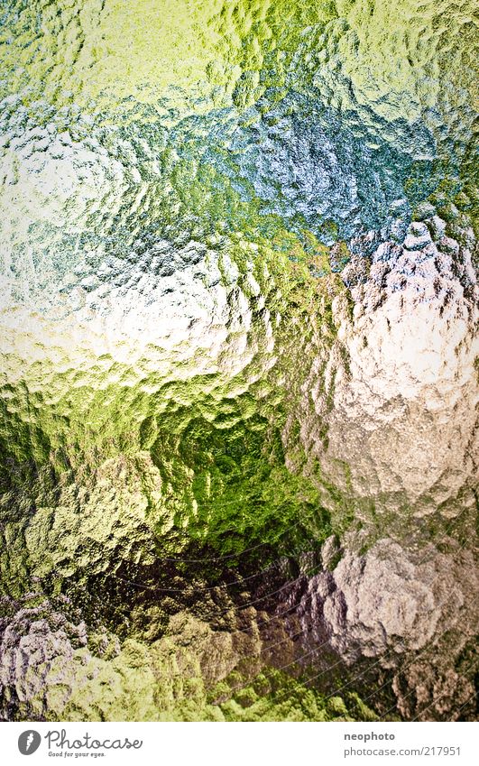 Der Sommer ist raus. blau grün rot Glasscheibe Verzerrung Natur Farbfoto mehrfarbig Innenaufnahme Experiment abstrakt Muster Strukturen & Formen Menschenleer