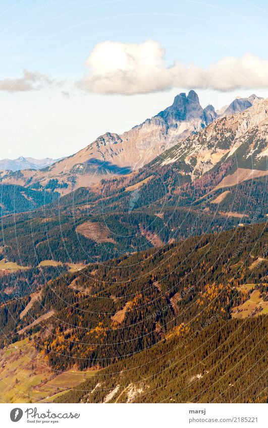 Bischofsmütze mit Hut Ferien & Urlaub & Reisen Tourismus Ausflug Freiheit Berge u. Gebirge wandern Natur Himmel Wolken Herbst Schönes Wetter Alpen