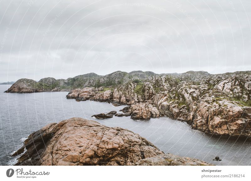 Lindesnes, Norwegen Natur Landschaft Urelemente Erde Wasser Himmel Wolken Klimawandel Felsen Küste Seeufer Bucht Fjord Nordsee Norwegenurlaub Europa Fischerdorf