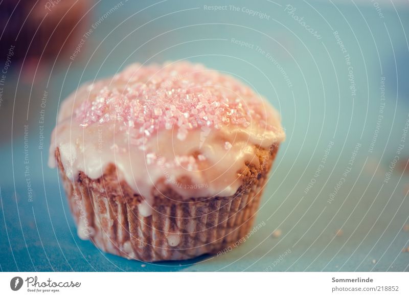 Mmmh...! Lebensmittel Teigwaren Backwaren Kuchen Süßwaren Ernährung Feste & Feiern Dekoration & Verzierung Kitsch blau rosa Farbe Kreativität Muffin süß lecker