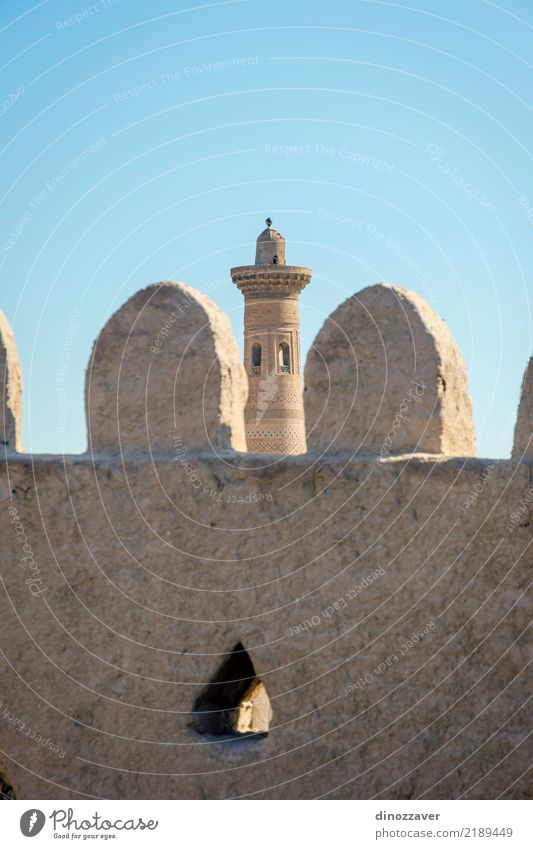Alte Stadtmauer und Minarett, Chiwa, Usbekistan Stil Design Dekoration & Verzierung Sand Altstadt Skyline Architektur Ornament alt Religion & Glaube Tradition