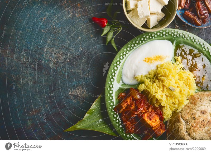 Speise von Indischer Küche Lebensmittel Mittagessen Geschirr Teller Schalen & Schüsseln Stil Design Gesunde Ernährung Restaurant Hintergrundbild