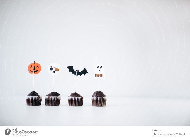 Halloween Cupcakes Lebensmittel Kuchen Dessert Süßwaren Schokolade Essen Winter Dekoration & Verzierung Herbst Accessoire gruselig weiß Ereignisse Fledertiere