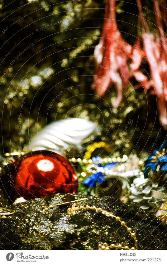 Weihnachts- und Neujahrsschmuck Reichtum Winter Dekoration & Verzierung Feste & Feiern Kunst Ornament dunkel neu weich rot schwarz Farbe Tradition Ball Textil