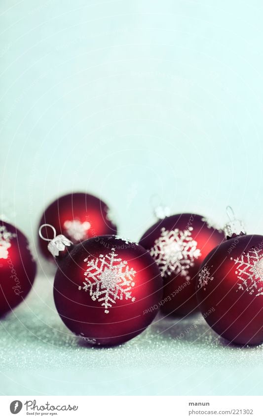 Christbaumkugeln Feste & Feiern Weihnachten & Advent festlich besinnlich Zeichen Kugel glänzend rot Stimmung Vorfreude verziert Schneeflocke Symbole & Metaphern