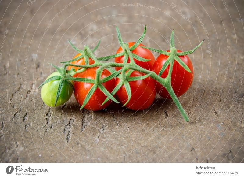 Reifezeit Gemüse frisch Gesundheit grün rot Wachstum Tomate Cocktailtomate Rispentomate reif Bioprodukte Vegetarische Ernährung Picknick natürlich Farbfoto