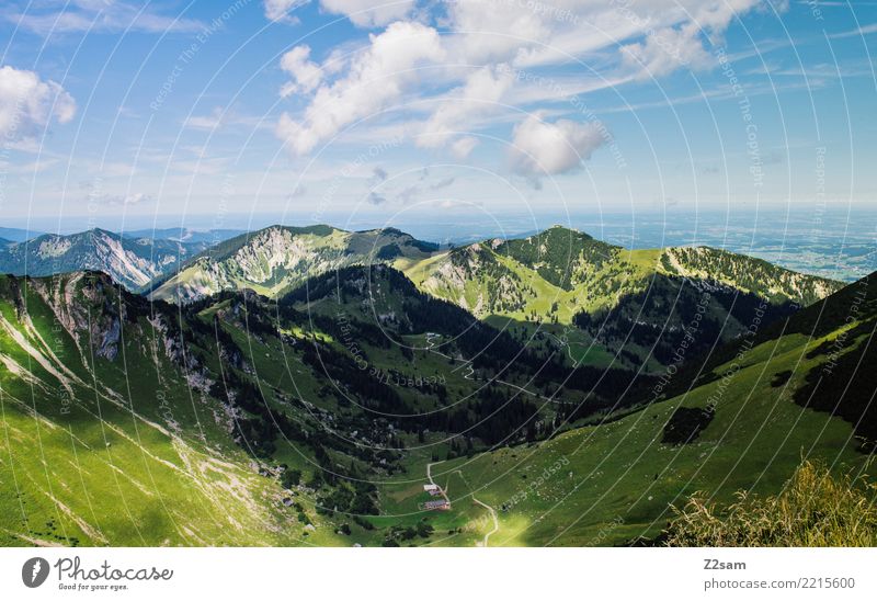 so schön is bei uns! Berge u. Gebirge wandern Umwelt Natur Landschaft Himmel Sommer Schönes Wetter Alpen Gipfel ästhetisch Ferne gigantisch hoch natürlich grün