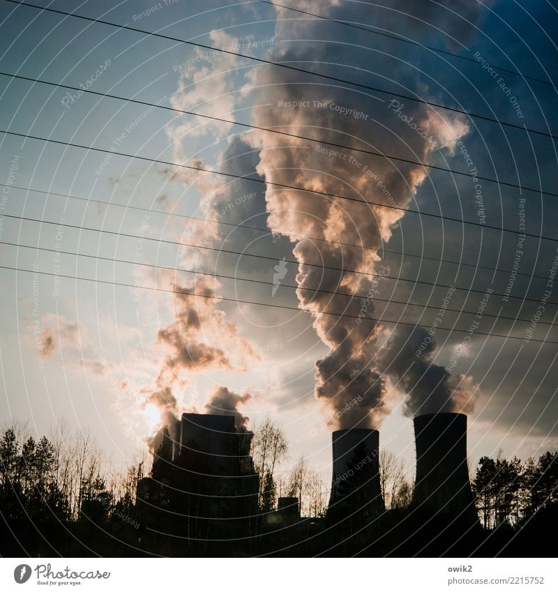 Stoßzeit Arbeit & Erwerbstätigkeit Wirtschaft Energiewirtschaft Technik & Technologie Boxberg Kühlturm Emission Schadstoff ausstoßen Kohlendioxid Kabel