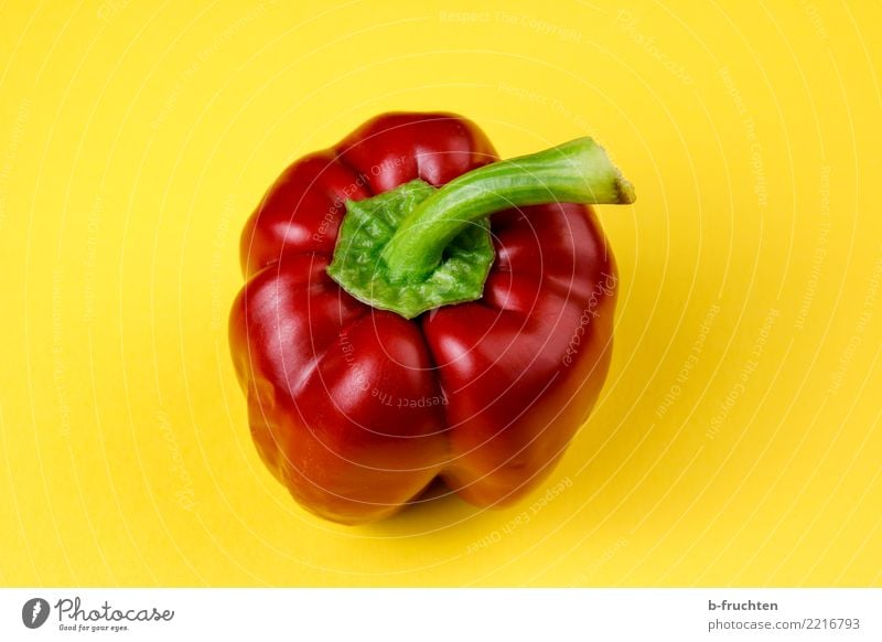 Roter Paprika Gemüse Gesundheit gelb rot genießen reif Ernte Vitamin Geschmackssinn Fetischismus Farbfoto Studioaufnahme Menschenleer Blick nach hinten