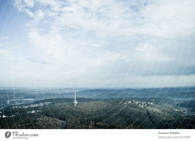 Himmel über Stuttgart Erde Wolken Schönes Wetter Wald Ferien & Urlaub & Reisen Turm Sendemast Fernsehturm Berge u. Gebirge Schwarzwald Wohnsiedlung Haus oben