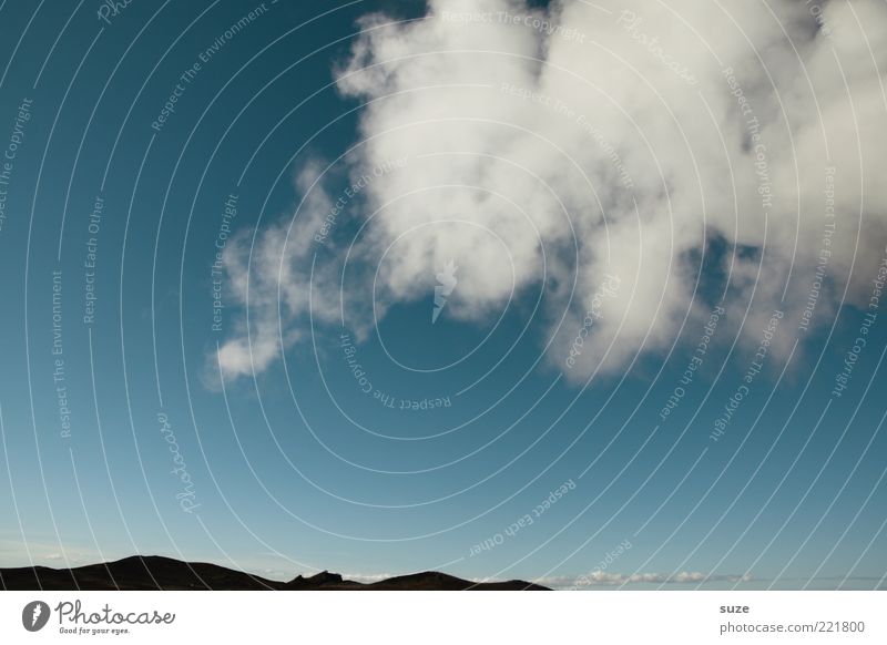 Wolke Berge u. Gebirge Umwelt Natur Luft Himmel Wolken Klima Klimawandel Wetter Rauch blau Abgas Island Farbfoto Außenaufnahme Menschenleer Textfreiraum links