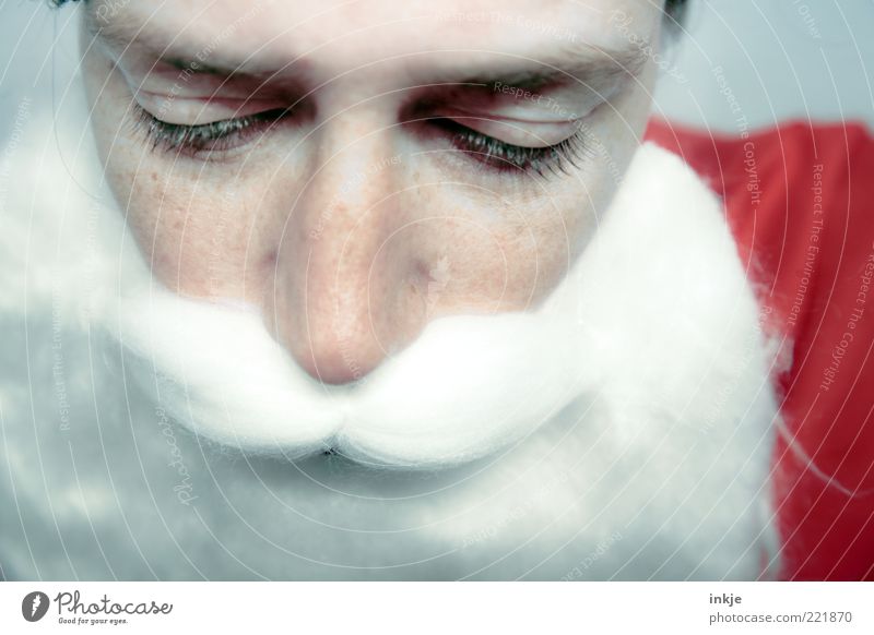 sad santa Feste & Feiern Weihnachtsmann Erwachsene Gesicht Kultur Bart Vollbart Gefühle Stimmung Verschwiegenheit Vorsicht ruhig Traurigkeit Müdigkeit