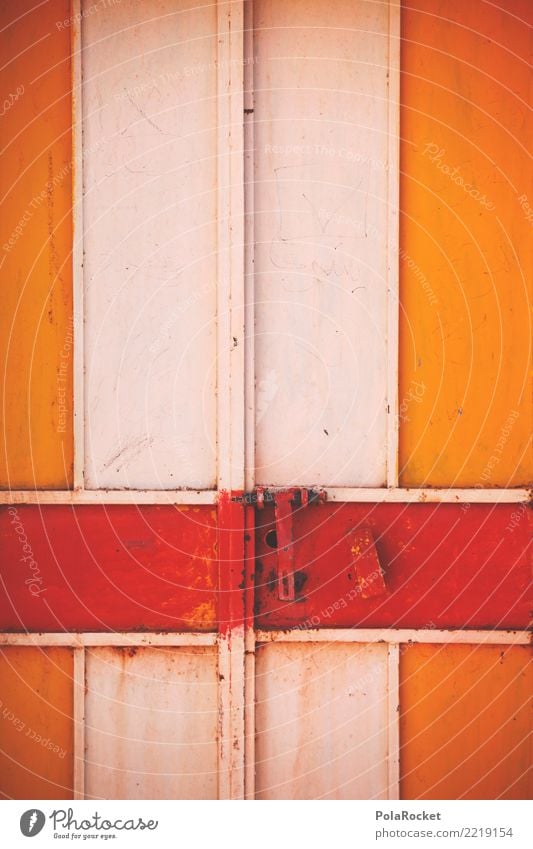 #A# Torrost Tür ästhetisch Türschloss geschlossen rot orange Farbfoto mehrfarbig Außenaufnahme Detailaufnahme Experiment Menschenleer Textfreiraum links