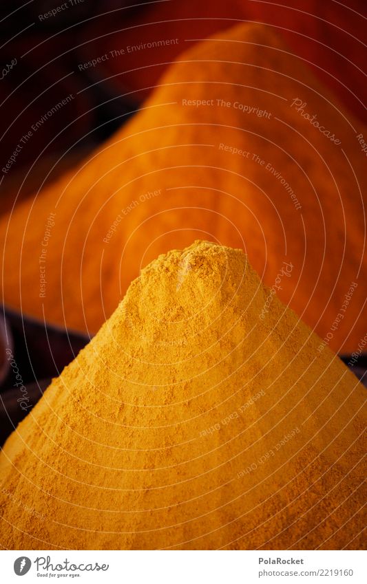 #A# Curry Berg Kunst ästhetisch Kräuter & Gewürze Gewürzpfeffer Gewürzregal Gewürzladen gelb Pulver Marokko Farbfoto Gedeckte Farben Außenaufnahme Nahaufnahme