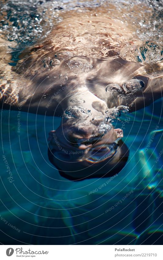 #A# ausatmen Kunst Kunstwerk ästhetisch Schwimmen & Baden Schwimmbrille Mann Porträt Wassersport Farbfoto mehrfarbig Außenaufnahme Experiment Menschenleer