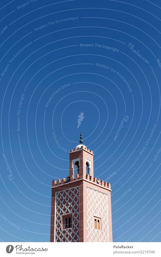 #A# Türmchen Haus ästhetisch Turm Turmspitze Marokko Marrakesch Arabien Naher und Mittlerer Osten Blauer Himmel Farbfoto mehrfarbig Außenaufnahme Nahaufnahme