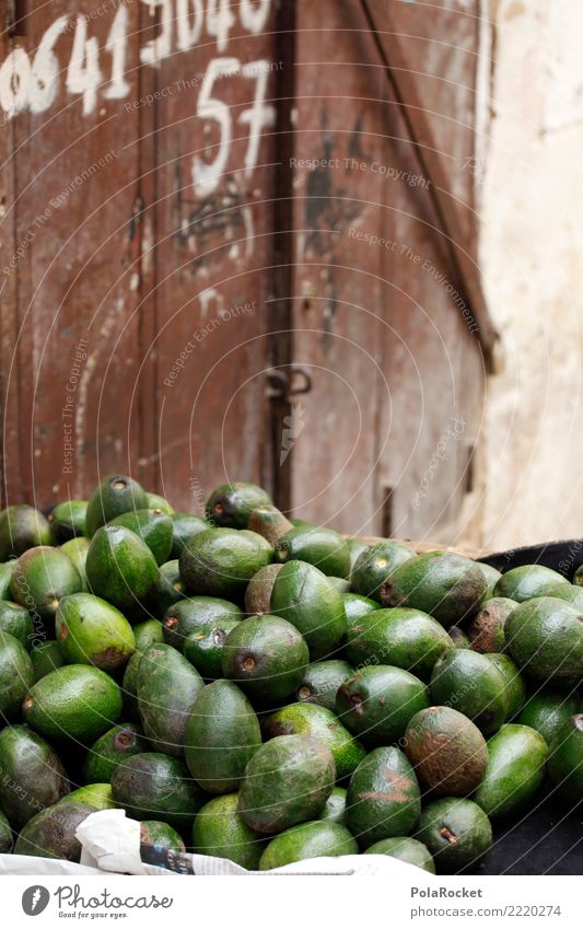 #A# Avocado-Stand Lebensmittel ästhetisch grün Markttag Marokko Marrakesch viele Gesunde Ernährung Marktstand Farbfoto mehrfarbig Außenaufnahme Detailaufnahme