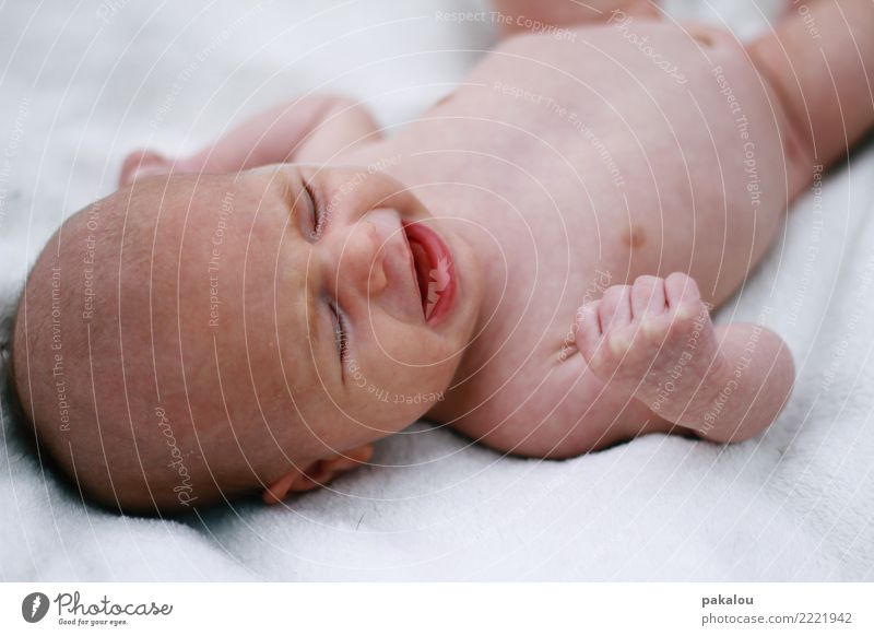 Cutie Rudie Mensch Kind Baby Mädchen Kindheit Körper Kopf Gesicht Hand 1 0-12 Monate frisch niedlich Gefühle neugeboren bezaubernd weinen Farbfoto Nahaufnahme