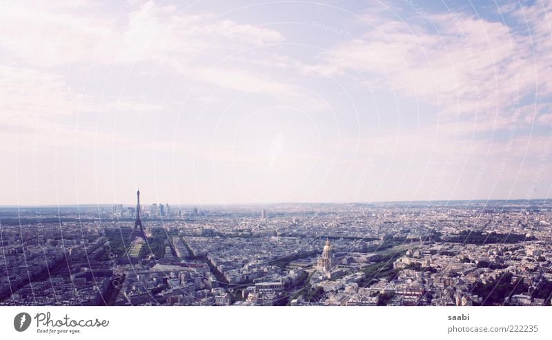 Leichtigkeit des Seins Sehenswürdigkeit Tour d'Eiffel Lebensfreude Freiheit Ferne Farbfoto Außenaufnahme Tag Panorama (Aussicht) Stadt Paris Luftaufnahme