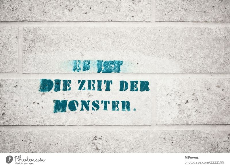 ... Zeichen Schriftzeichen Aggression Graffiti Steinmauer Text Meinung Meinungsfreiheit Aussage Stimmung Monster Farbfoto Außenaufnahme