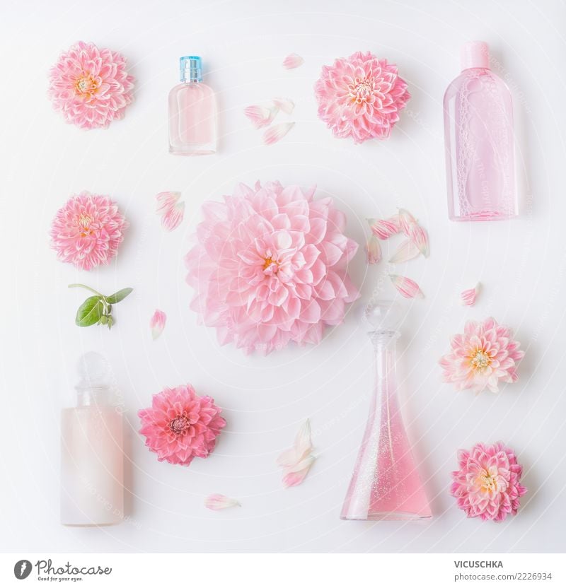 Rosa Naturkosmetik Produkte mit Blumen kaufen elegant Stil Design schön Körperpflege Kosmetik Parfum Creme Gesundheit Dekoration & Verzierung Ornament Entwurf
