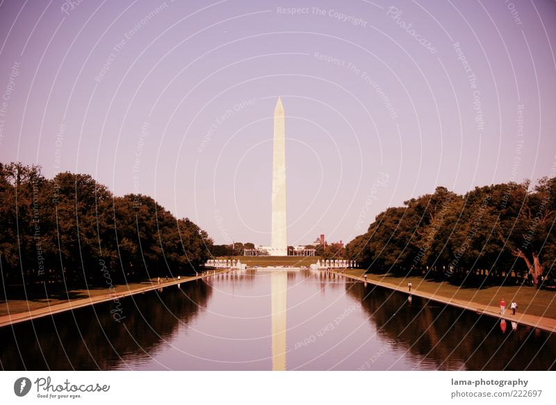 In memoriam... Park Teich Washington Washington DC USA Amerika Hauptstadt Bauwerk Architektur Obelisk Sehenswürdigkeit Wahrzeichen Denkmal Bekanntheit violett