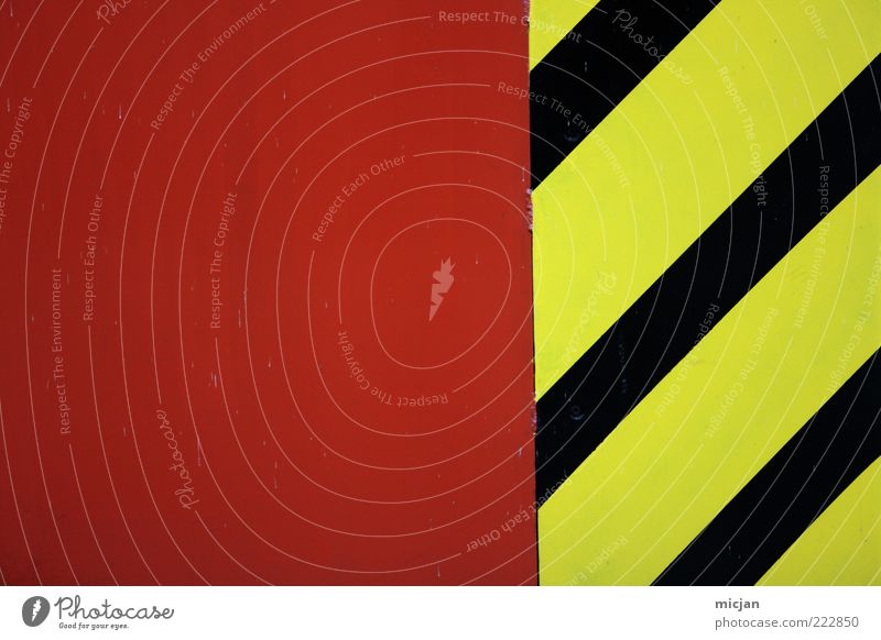 Linear Colors | Procrastination Hinweisschild Warnschild eckig verrückt achtsam Design Farbe Sicherheit Streifen gestreift gelb schwarz rot Warnfarbe Baustelle
