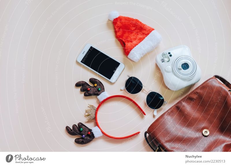 Modisches Weihnachtskonzept Lifestyle Stil Design Freude Dekoration & Verzierung Feste & Feiern Weihnachten & Advent Telefon PDA Fotokamera