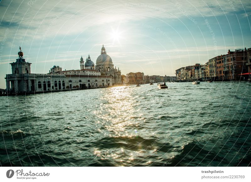 Venedig Schönes Wetter Italien Europa Stadt Hafenstadt Schifffahrt Ferien & Urlaub & Reisen Kanal Wasser Farbfoto Außenaufnahme Dämmerung