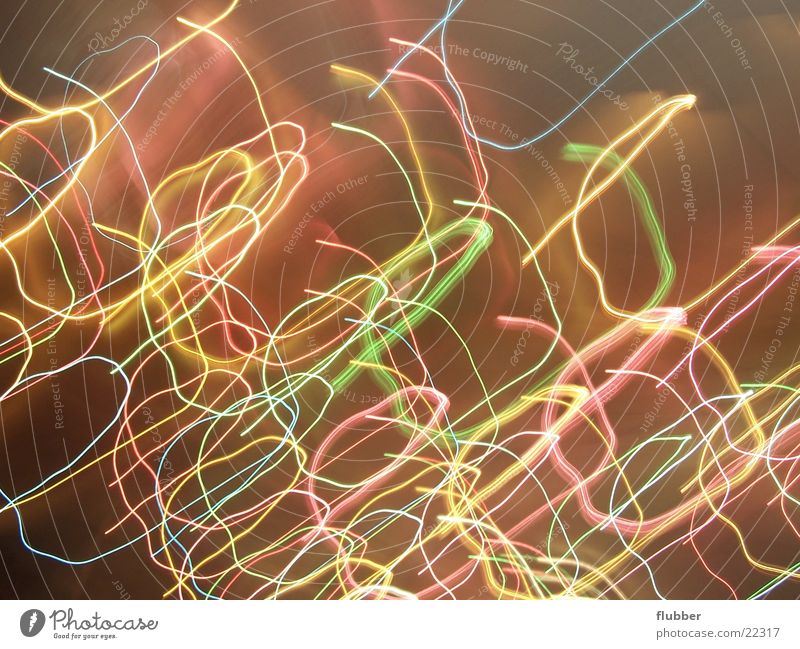 Lichterchaos II Langzeitbelichtung Lampe Nacht chaotisch mehrfarbig Bewegung
