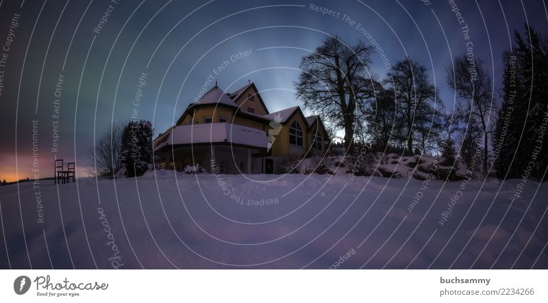 Spukhaus Winter Haus Natur Landschaft Wolken Mond Baum Wald Stadt Ferien & Urlaub & Reisen Europa Jahreszeiten Mondschein Schnee Sternenhimmel Schwarzwald