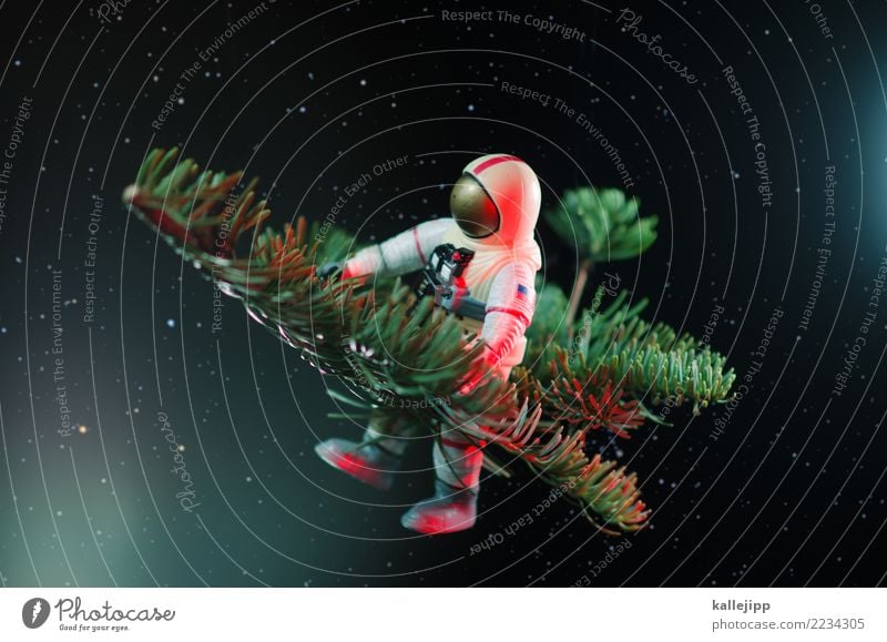 jewel in the night Feste & Feiern Weihnachten & Advent Silvester u. Neujahr Beruf Mensch 1 fliegen Astronaut Tannenzweig Weltall Zusteller Postkarte Christentum