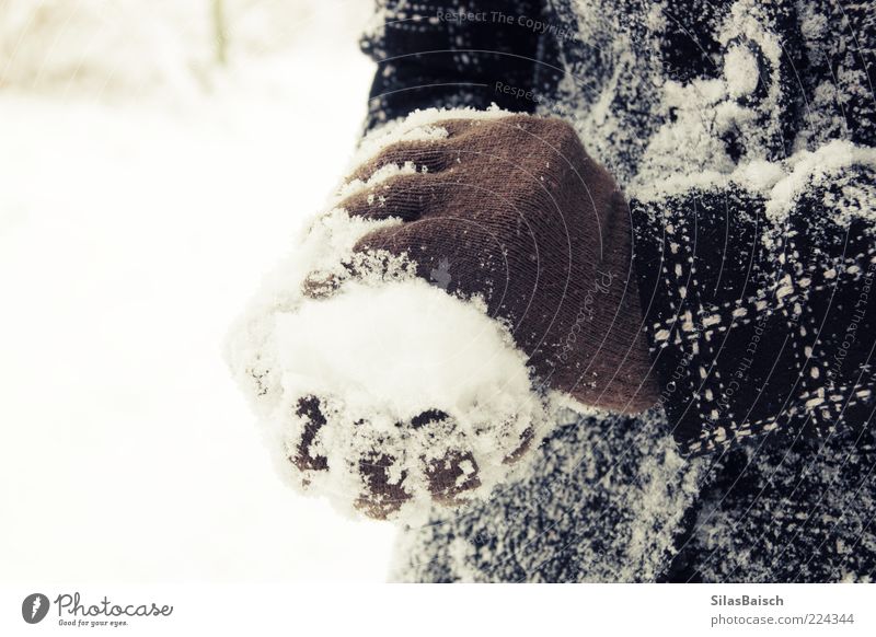 Schneeballschlacht Kindheit Natur Winter Eis Frost frieren Spielen frech weiß Freude Lebensfreude Schneebälle Strukturen & Formen Handschuhe Mantel Schneekugel