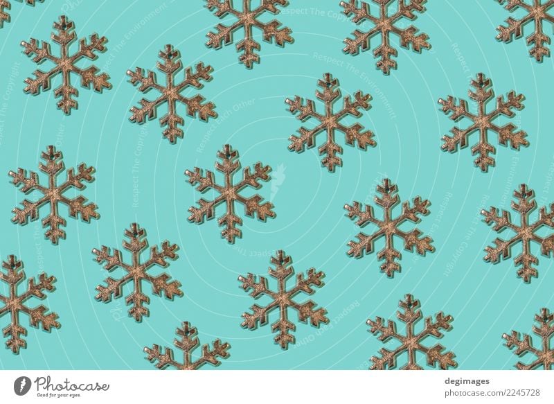 Schneeflocken, die auf Blau wiederholt werden Design Winter Dekoration & Verzierung Tapete Feste & Feiern Weihnachten & Advent Papier Ornament neu blau weiß