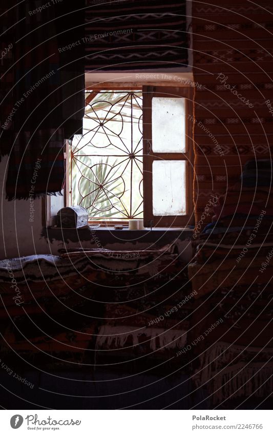 #A# Window Hütte ästhetisch Fenster Marokko Marrakesch Kammer Raum Farbfoto Gedeckte Farben Außenaufnahme Nahaufnahme Experiment abstrakt Menschenleer