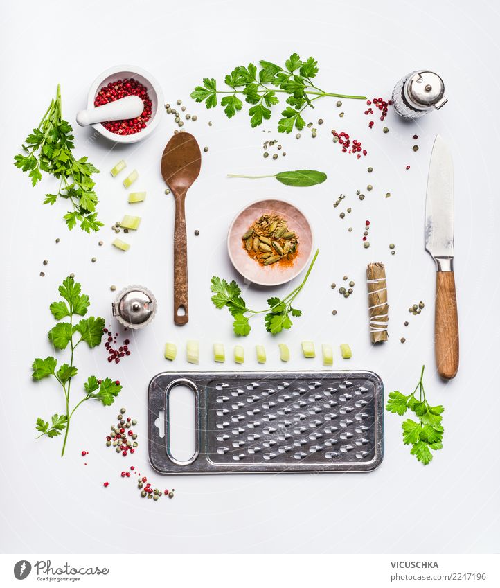 Gesund essen un kochen Lebensmittel Ernährung Bioprodukte Vegetarische Ernährung Diät Geschirr Stil Design Gesundheit Gesunde Ernährung Ornament Entwurf